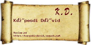 Köpesdi Dávid névjegykártya